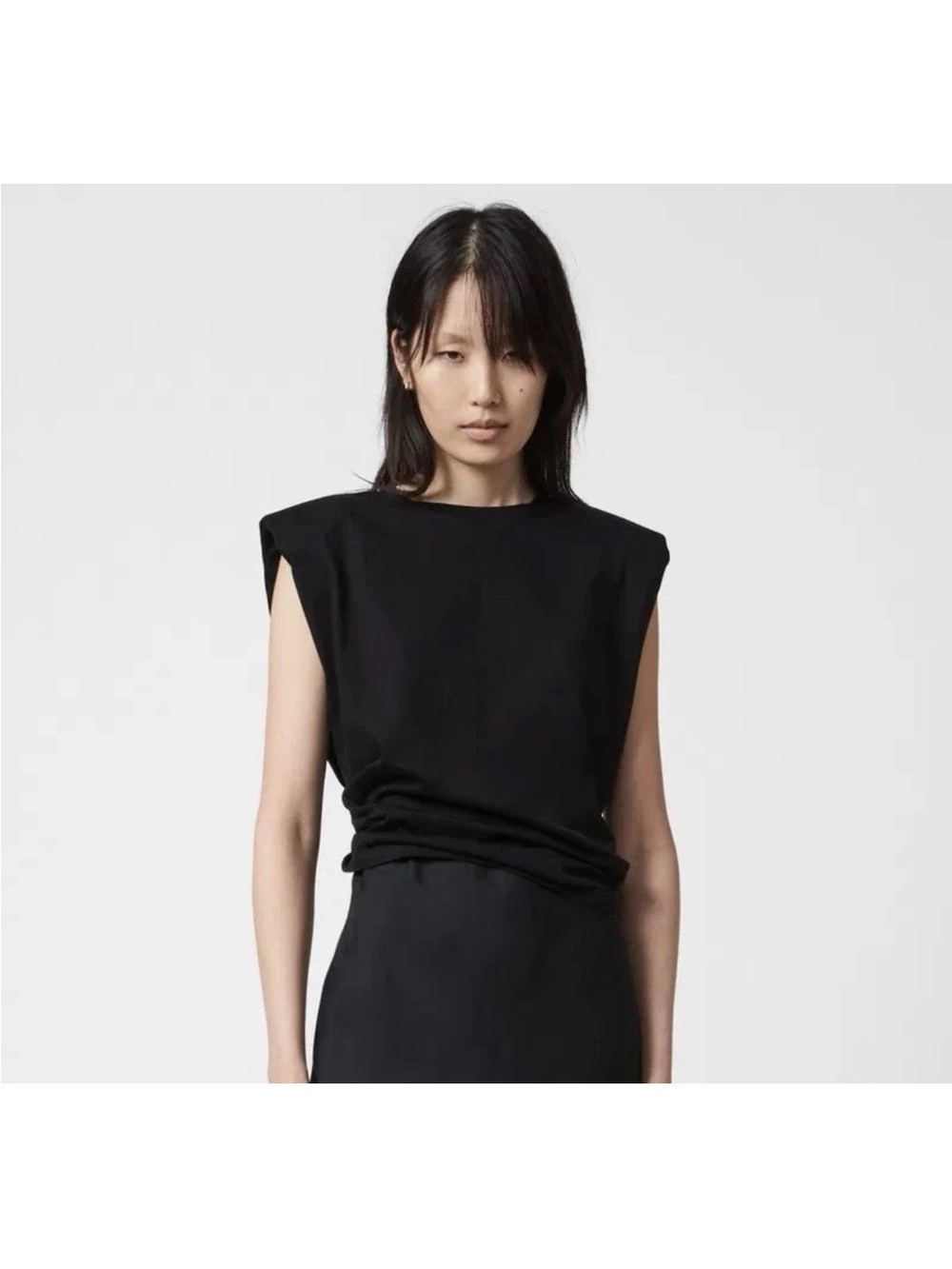 New AllSaints TIERNY CONI DRESS Short sleeve T-shirt Black Women's Size S
